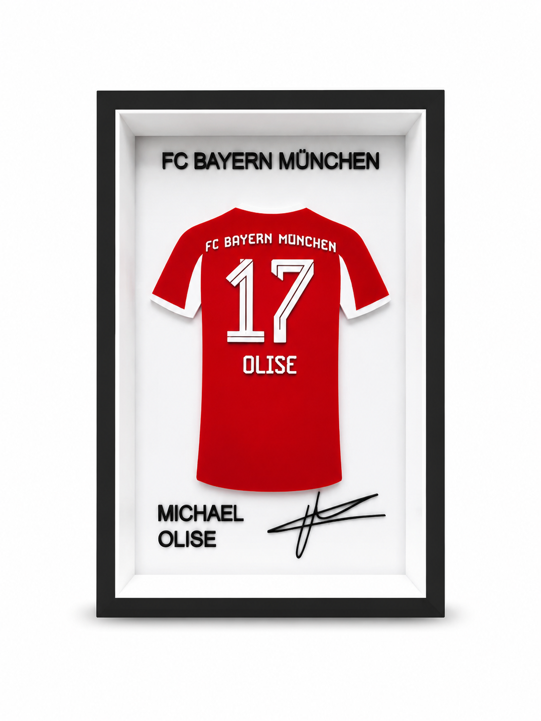 Maillot Encadrée Michael Olise | Bayern Munich #17 | Décoration 3D Premium