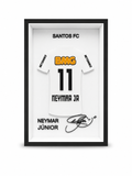 Maillot Encadrée Neymar | Santos FC #11 | Décoration 3D Premium