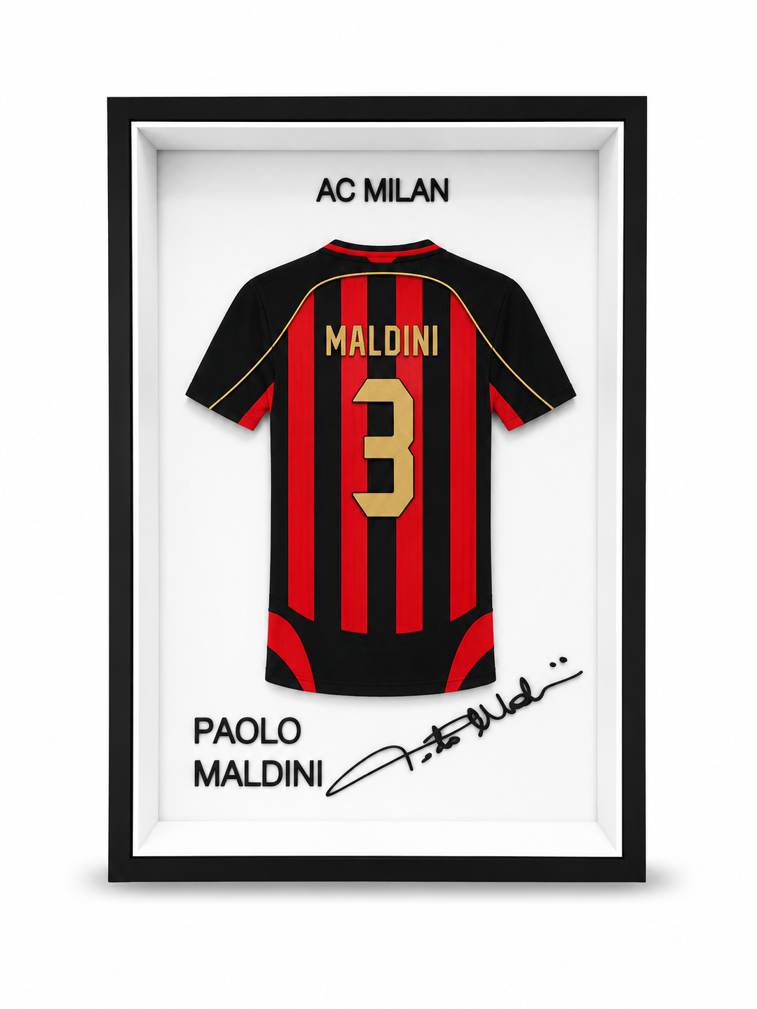 Maillot Encadrée Paolo Maldini | AC Milan #3 | Décoration 3D Premium