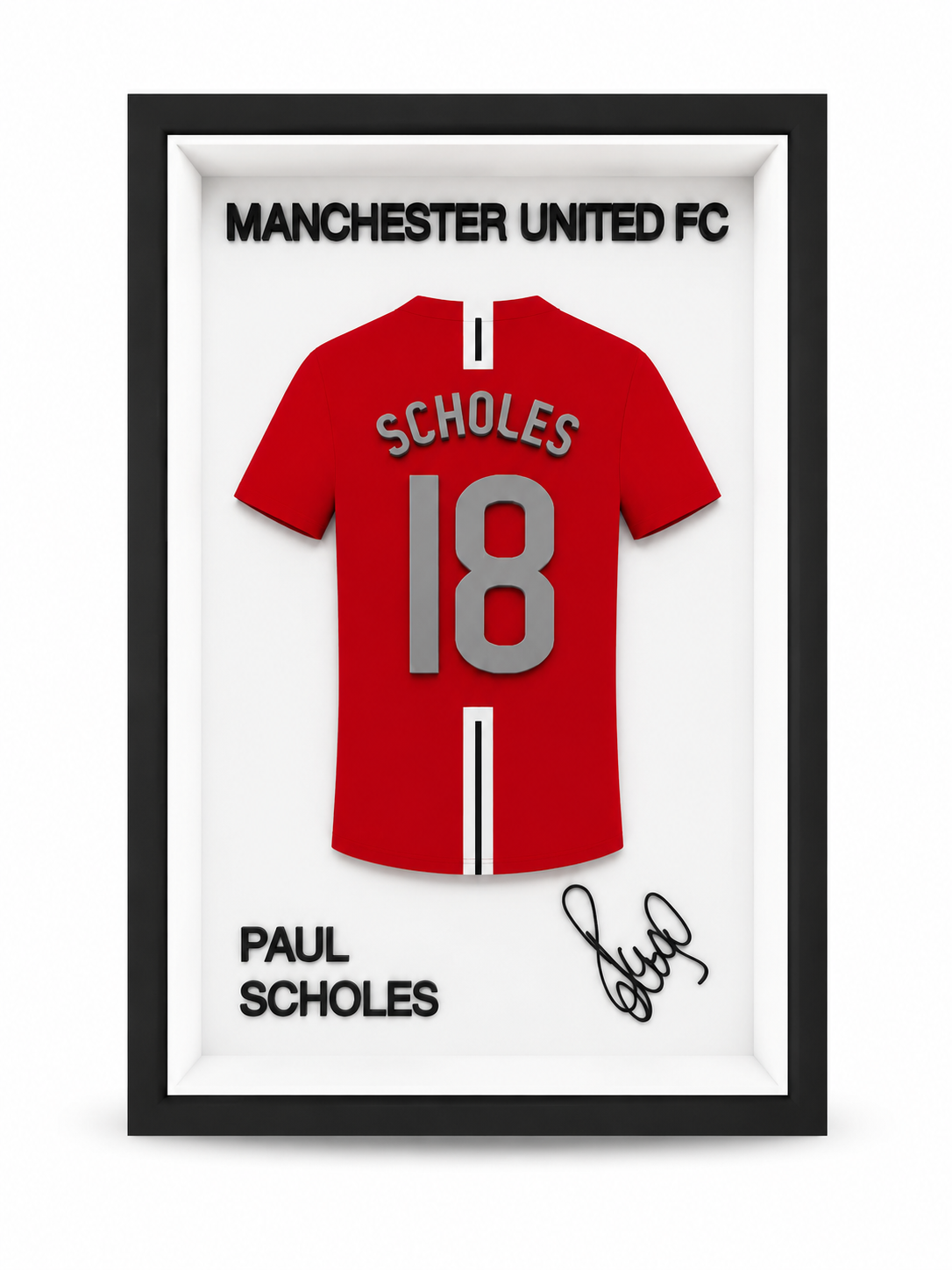 Maillot Encadré Paul Scholes | Manchester United | Décoration 3D Premium