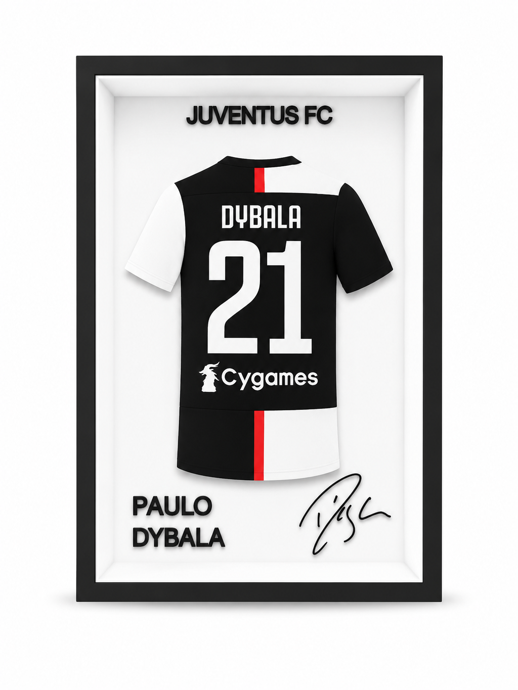 Maillot Encadré Paulo Dybala | Juventus FC | Décoration 3D Premium