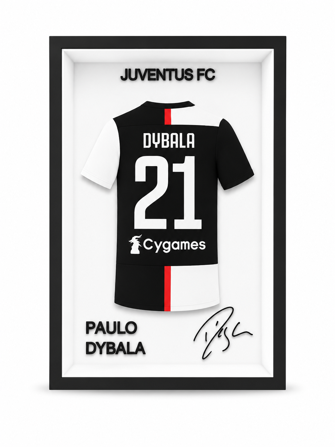 Maillot Encadré Paulo Dybala | Juventus FC | Décoration 3D Premium