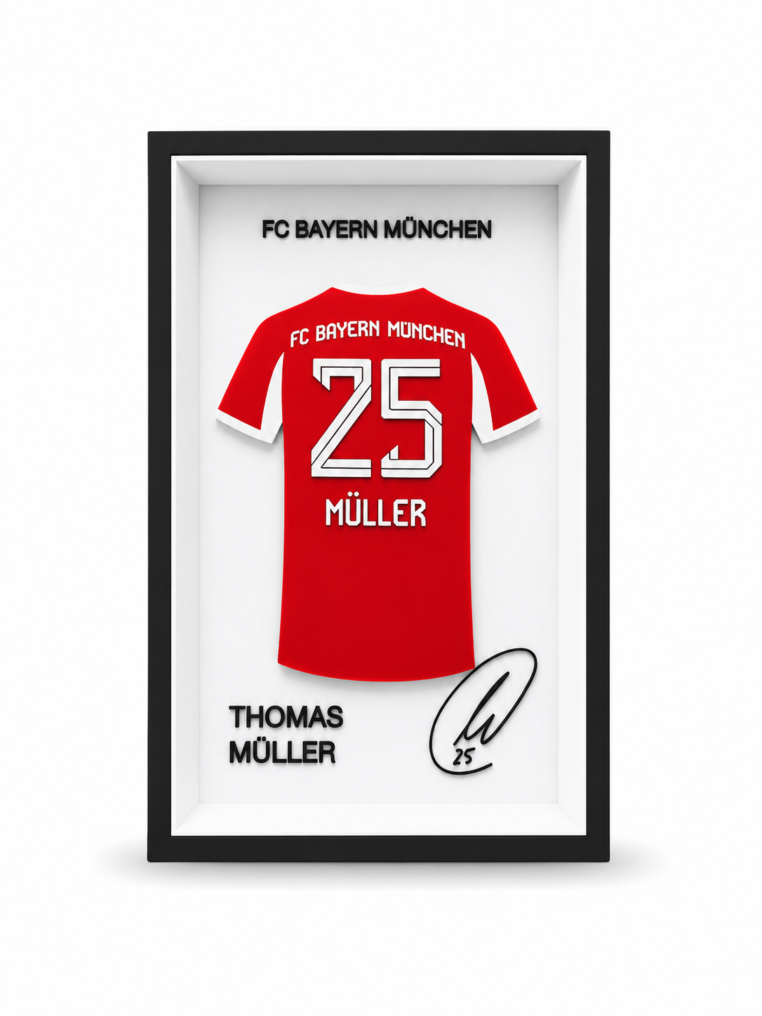 Maillot Encadrée Thomas Müller | Bayern Munich #25 | Décoration 3D Premium