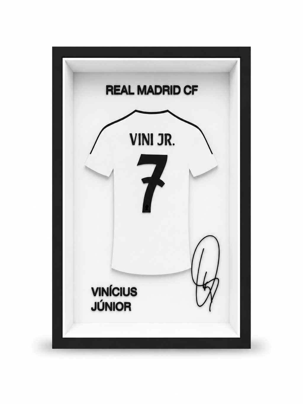 Maillot Encadrée Vinícius Junior | Real Madrid #7 | Décoration 3D Premium