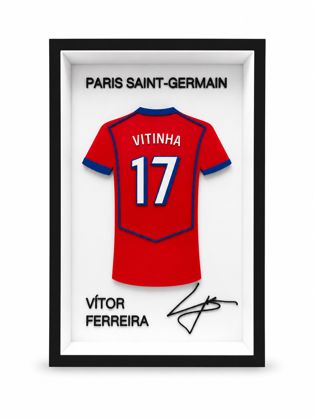 Maillot Encadrée Vitinha | Paris Saint-Germain #17 | Décoration 3D Premium