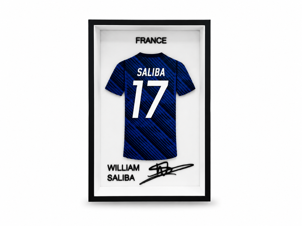 Cadre Maillot William Saliba France #17 – Décoration Football de Collection