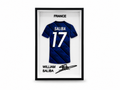 Cadre Maillot William Saliba France #17 – Décoration Football de Collection
