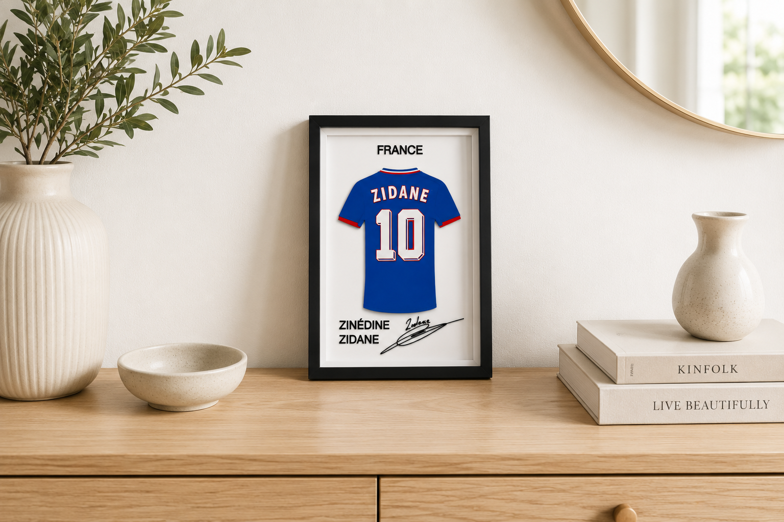 Maillot Encadrée Zinédine Zidane | France 1998 #10 | Décoration 3D Premium