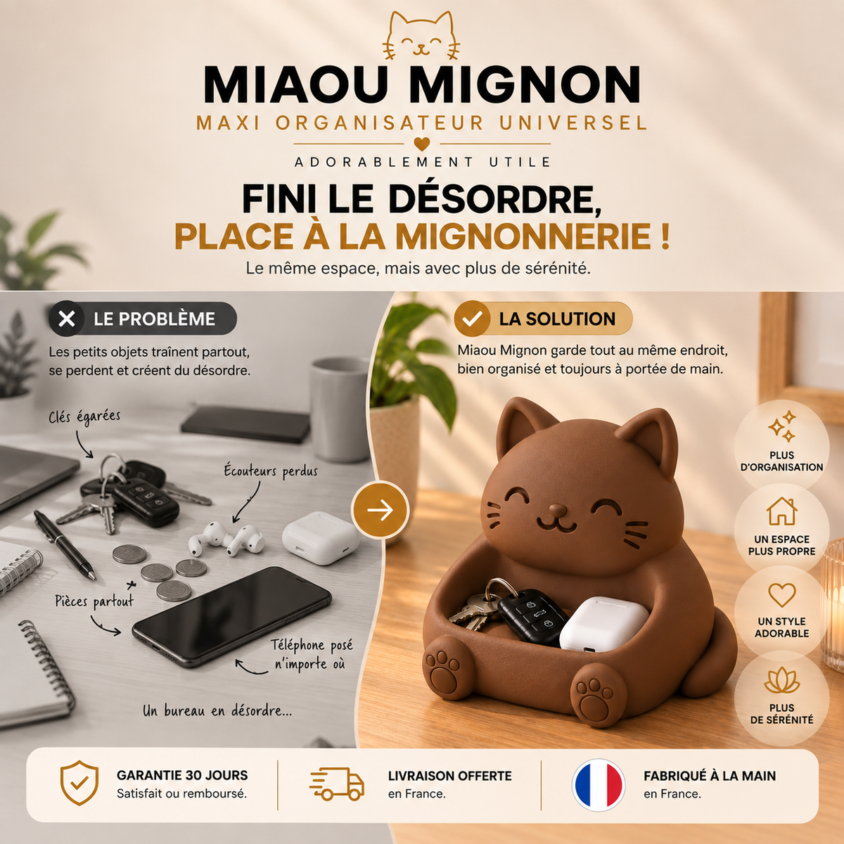 Miaou Mignon | Vide-Poches & Organisateur Universel