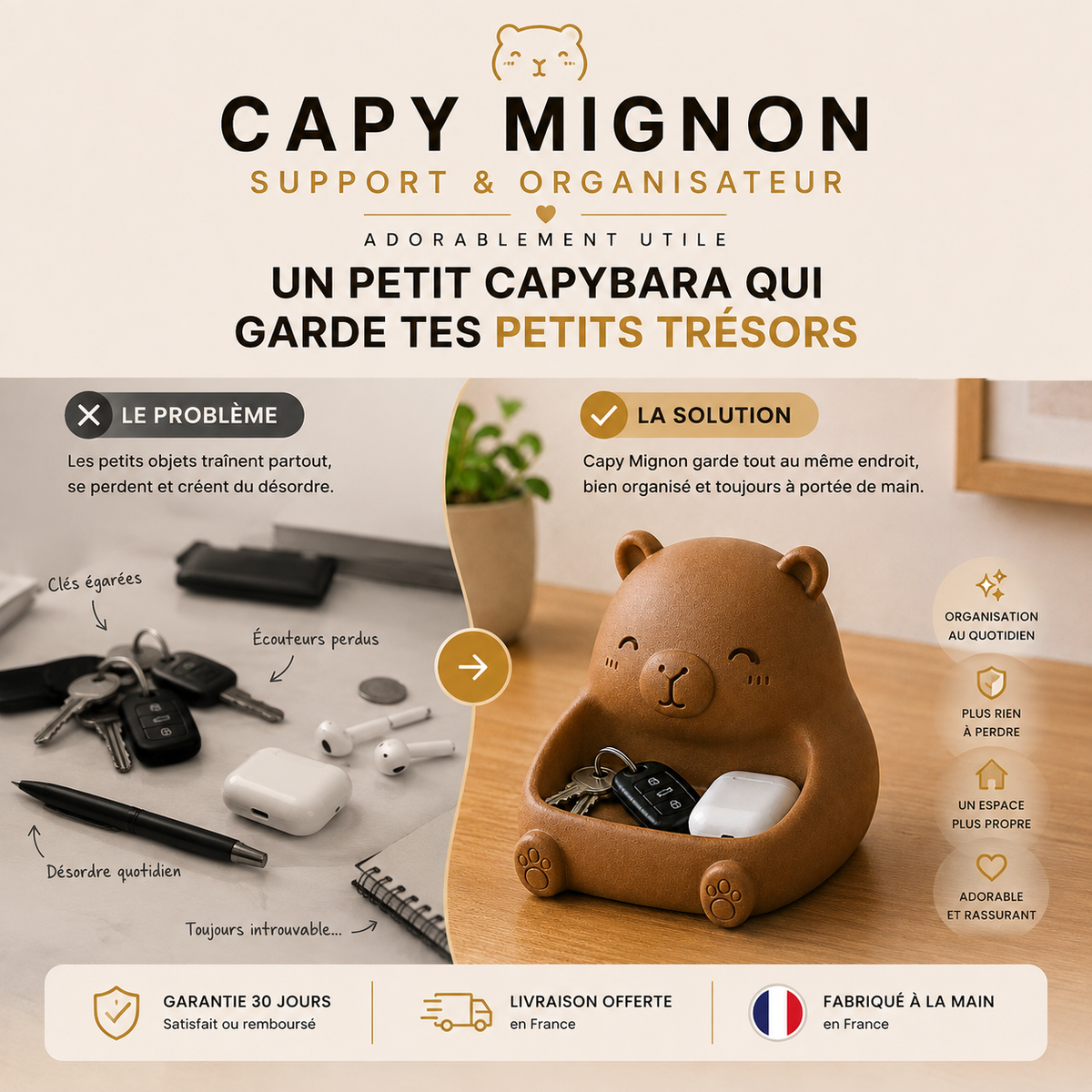 Capy Mignon | Vide-Poches & Organisateur Universel