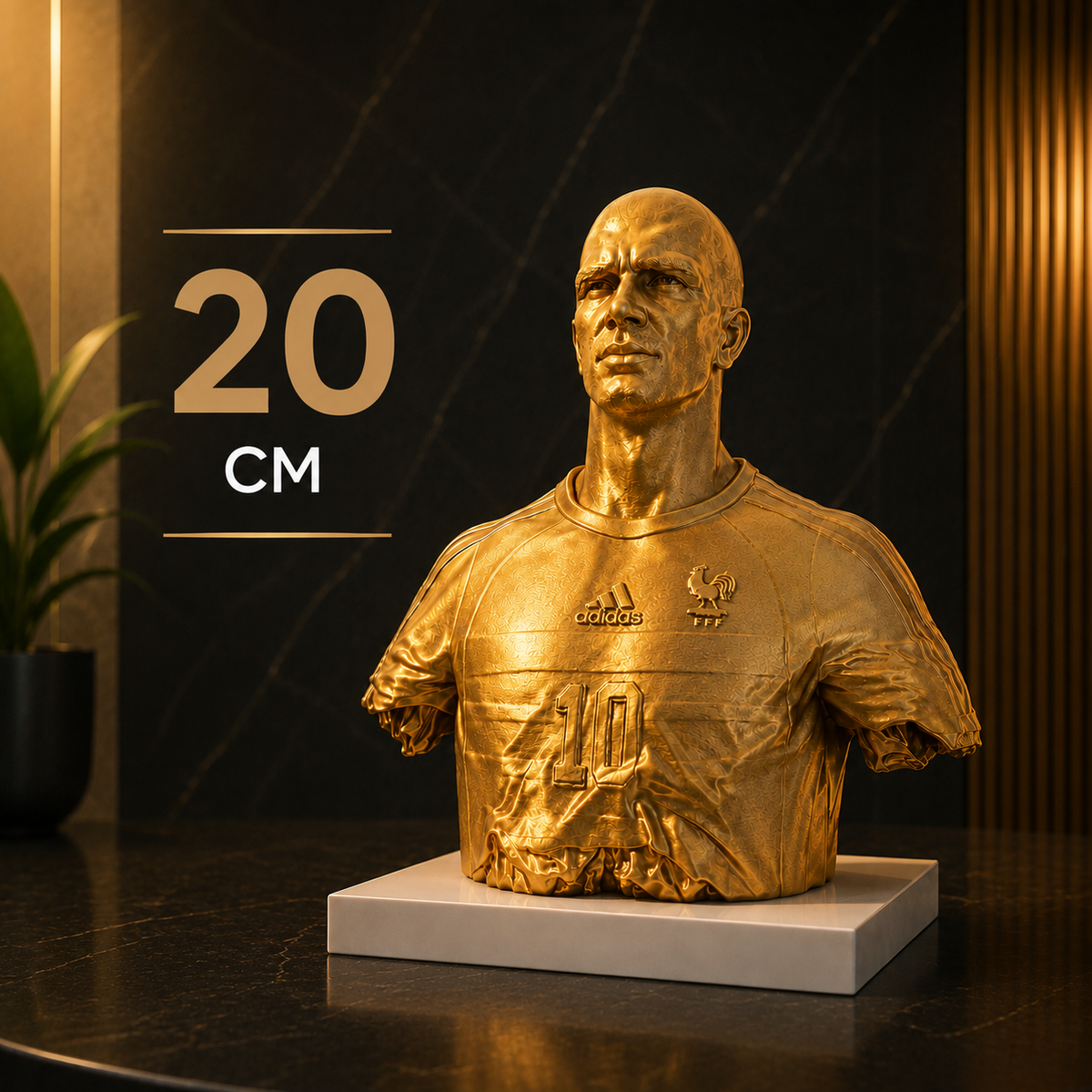 Sculpture Zinedine Zidane 1998 | Art Voronoi | Icône du Football | 15–25 cm