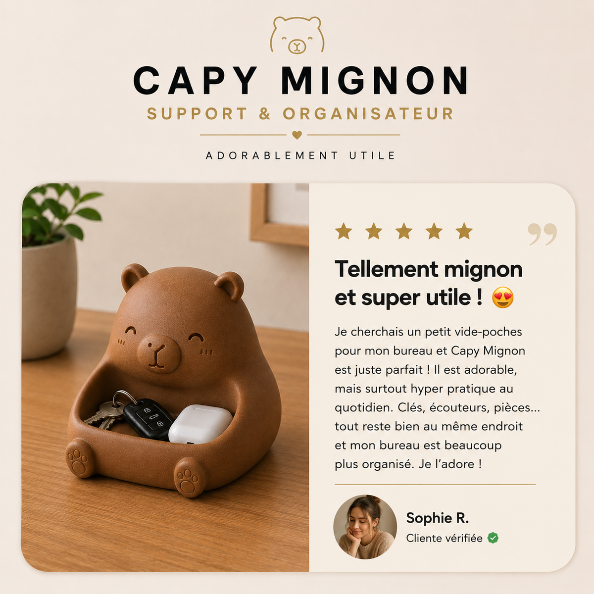 Capy Mignon | Vide-Poches & Organisateur Universel