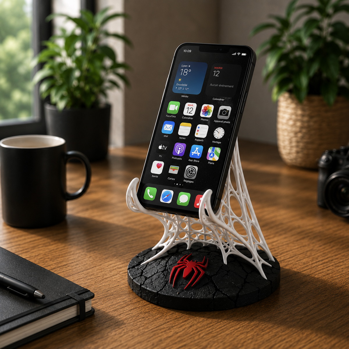 Support Téléphone Spider Voronoi | Design Moderne