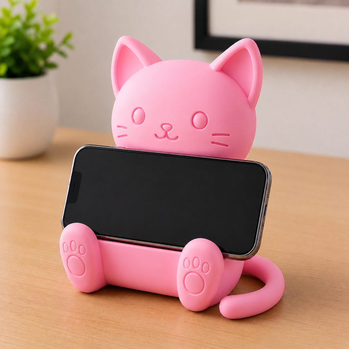 Chat Mignon | Support Téléphone Universel & Organisateur