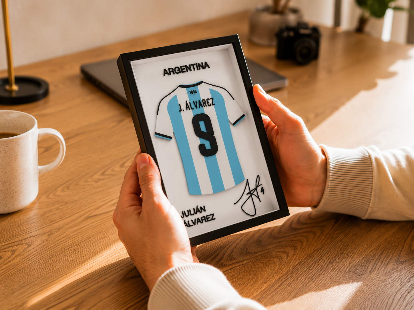 Julián Álvarez - Argentine | Cadre Jersey 3D Premium