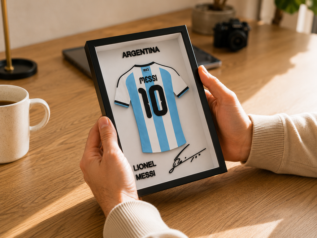 Lionel Messi - Argentine | Cadre Jersey 3D Premium