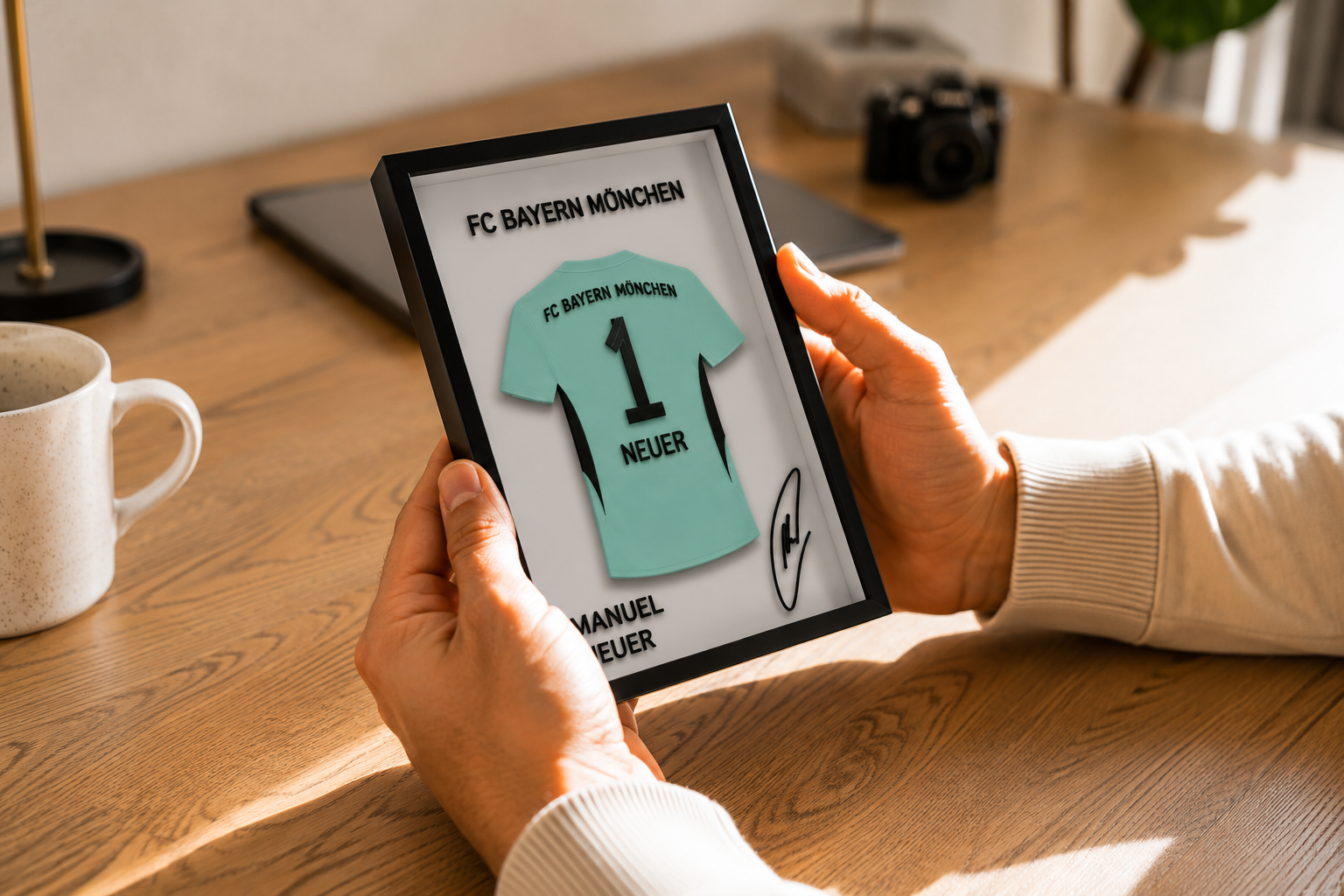 Maillot Encadrée Manuel Neuer | Bayern Munich #1 | Décoration 3D Premium