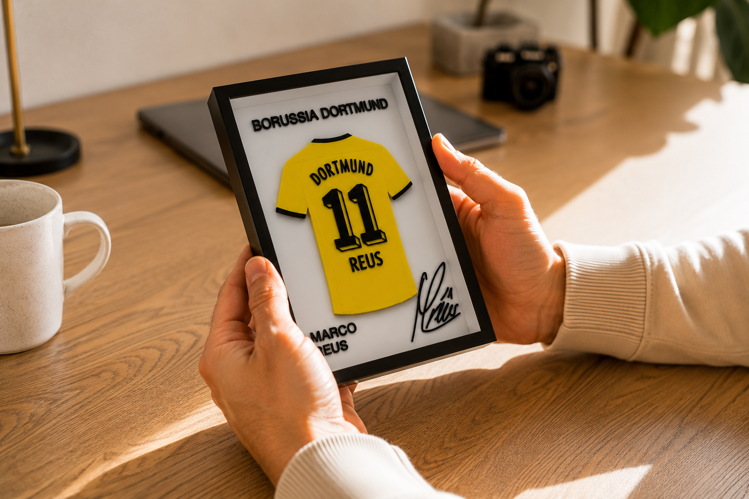 Maillot Encadré Marco Reus | Borussia Dortmund #11 | Décoration 3D Premium