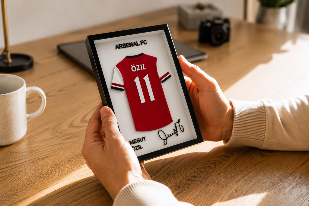 Maillot Encadré Mesut Özil | Arsenal FC | Décoration 3D Premium