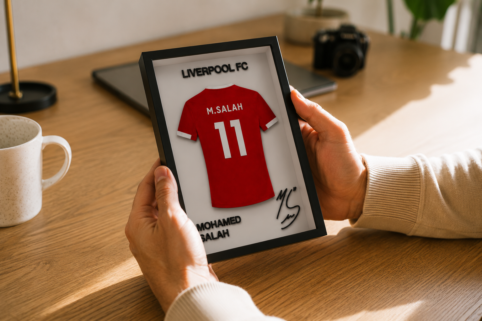 Maillot Encadré Mohamed Salah | Liverpool FC | Décoration 3D Premium