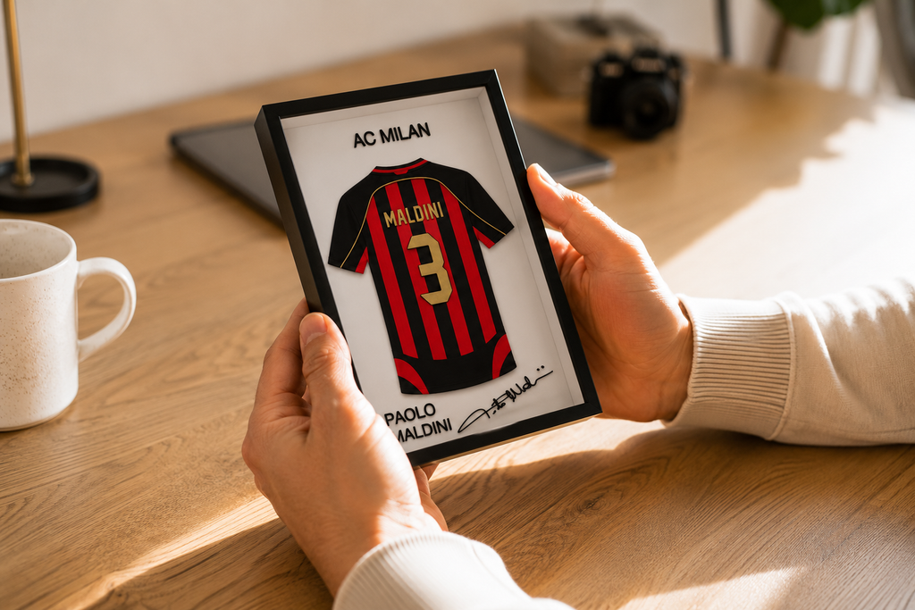 Maillot Encadrée Paolo Maldini | AC Milan #3 | Décoration 3D Premium