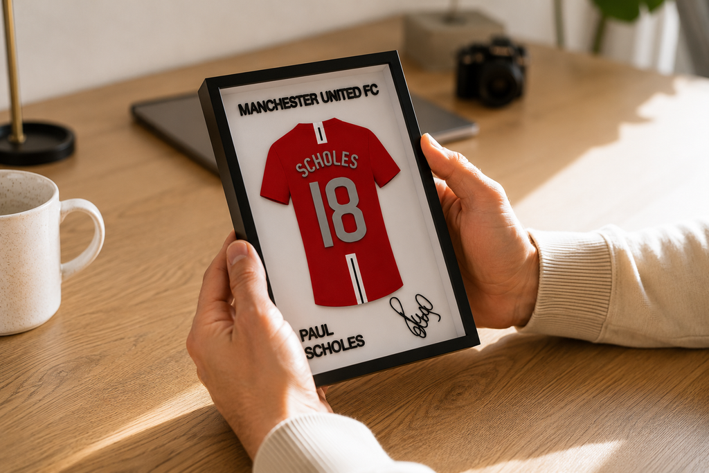 Maillot Encadré Paul Scholes | Manchester United | Décoration 3D Premium