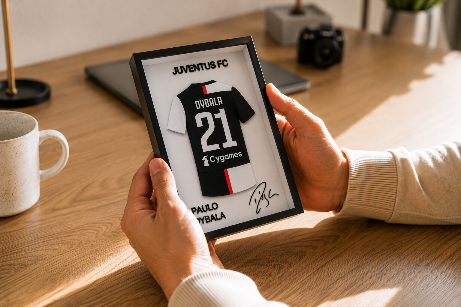 Maillot Encadré Paulo Dybala | Juventus FC | Décoration 3D Premium