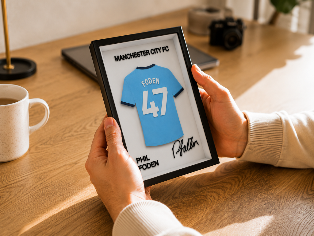 Maillot Encadré Phil Foden | Manchester City FC | Décoration 3D Premium