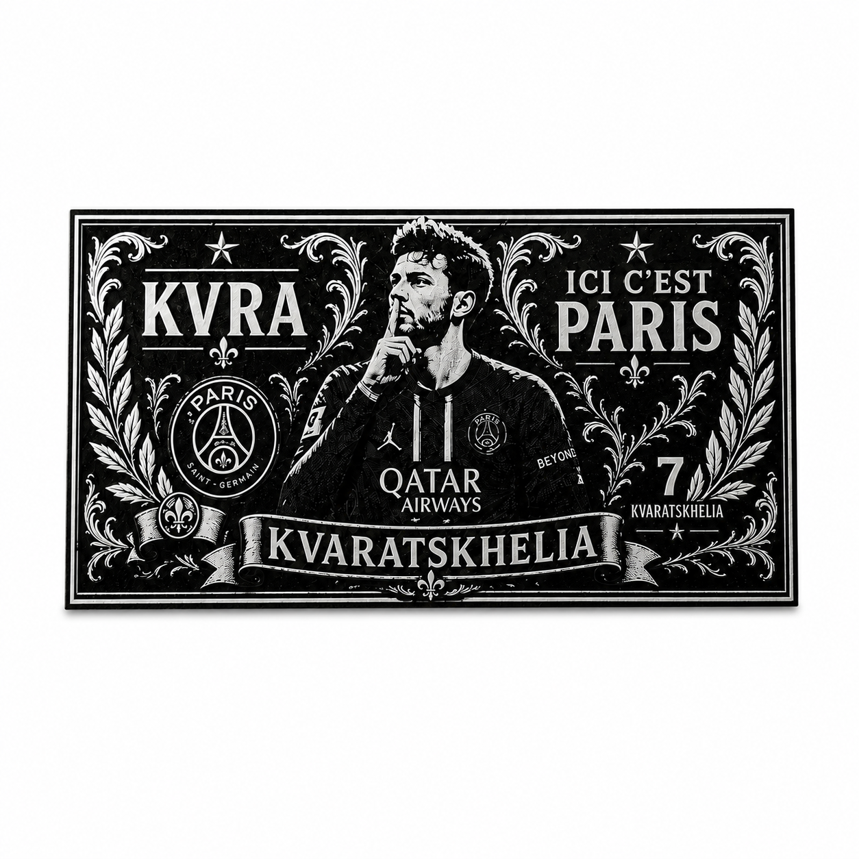 Cadre Décoratif 24cm — Kvaratskhelia #7 | PSG