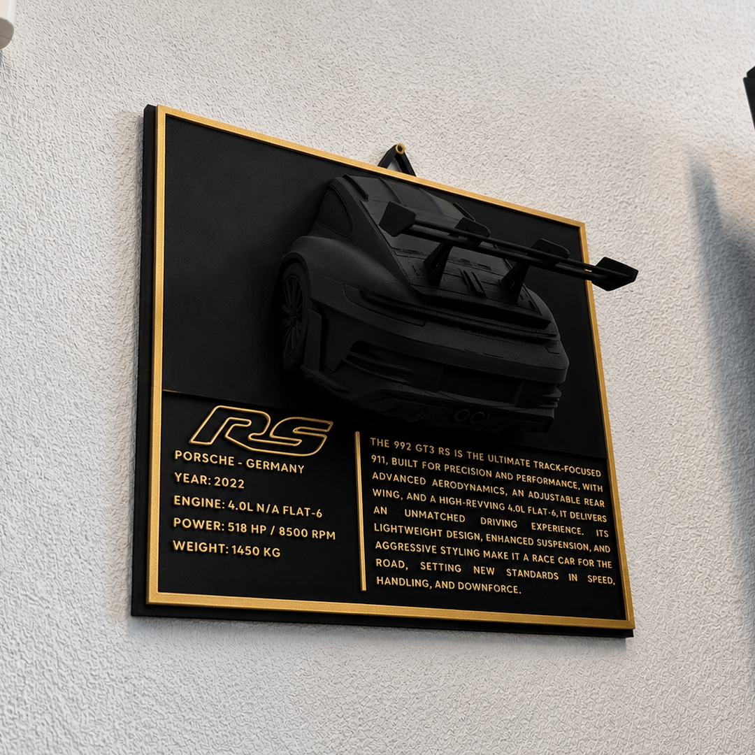 Sculpture Murale Design | Porsche 911 GT3 RS (992) | Art Moderne |