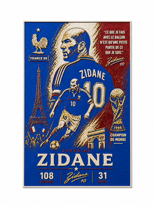 Graphique — Zinedine Zidane — Champion du Monde 1998