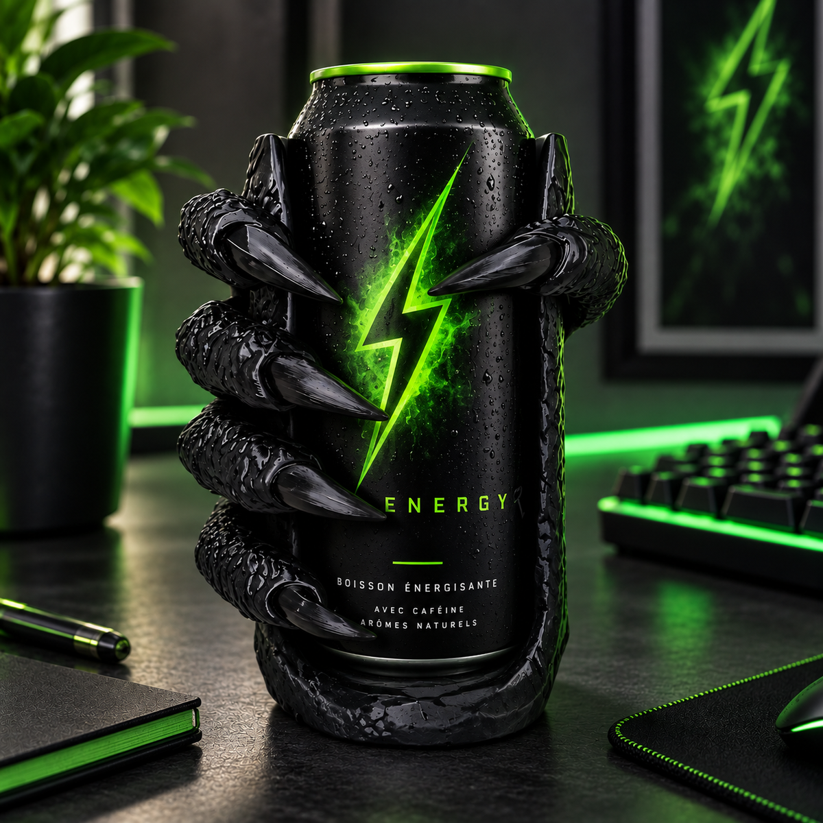 Support Canette « La Griffe » — Design Gamer Unique | 500 ml