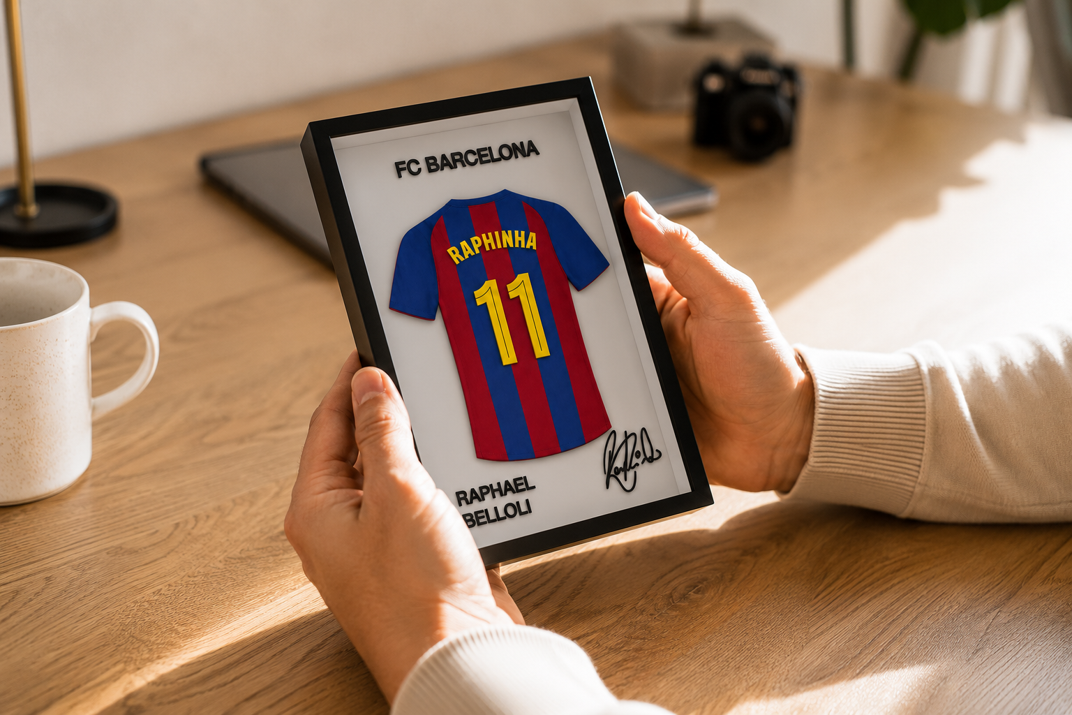 Maillot Encadré Raphinha | FC Barcelona | Décoration 3D Premium
