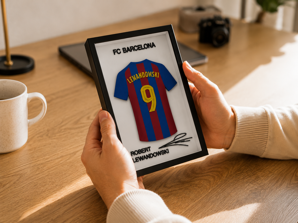 Maillot Encadré Robert Lewandowski | FC Barcelona | Décoration 3D Premium