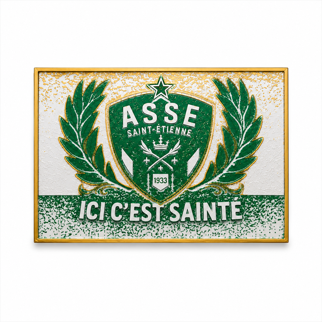 Tableau Décoratif AS Saint-Étienne – Design Premium Ornemental