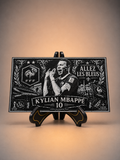 Tableau Relief Kylian Mbappé | Bleu & Or