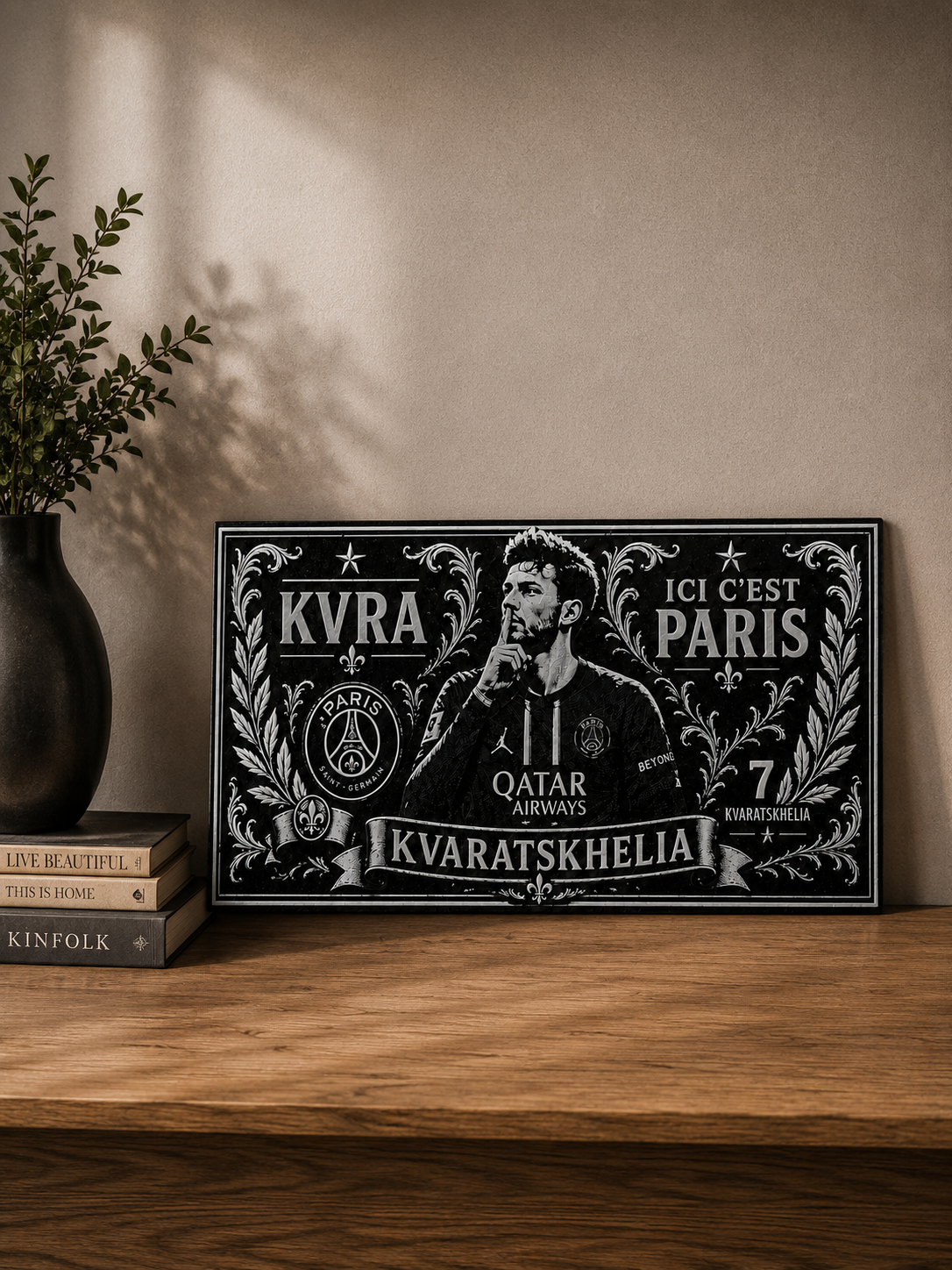 Cadre Décoratif 24cm — Kvaratskhelia #7 | PSG