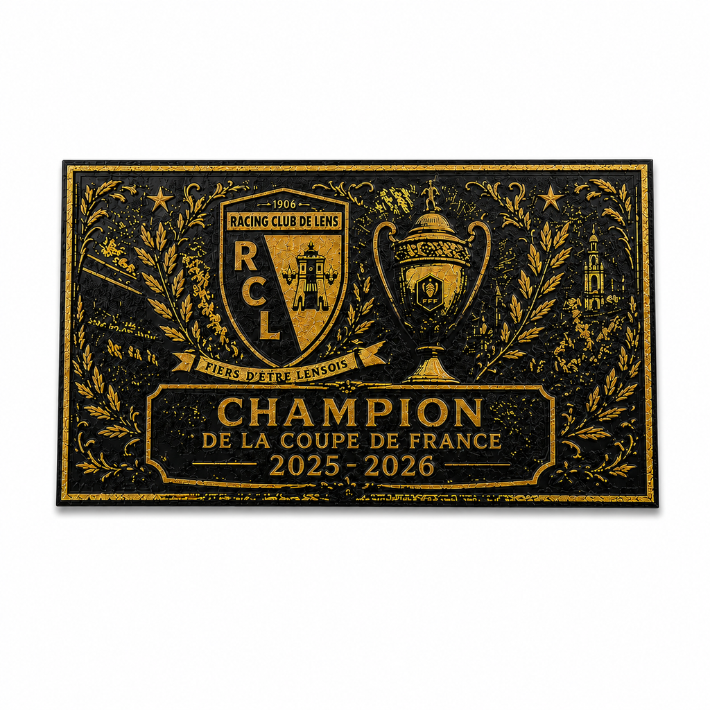 Plaque Collector RC Lens Champion Coupe de France 2025-2026 | Édition Limitée 24 cm