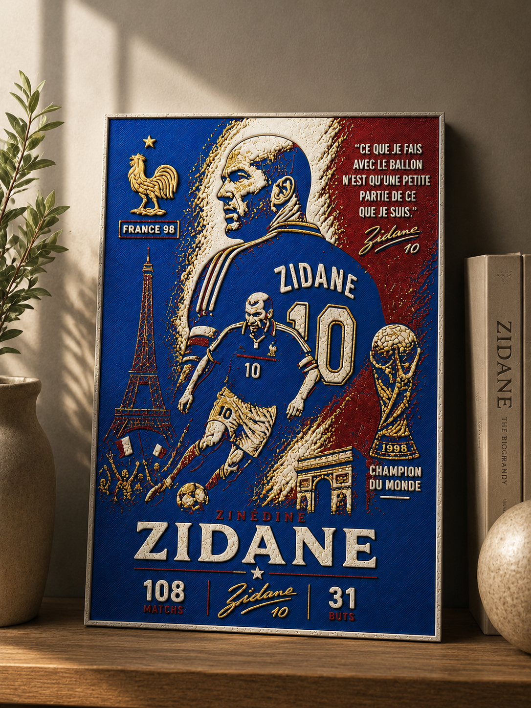 Graphique — Zinedine Zidane — Champion du Monde 1998