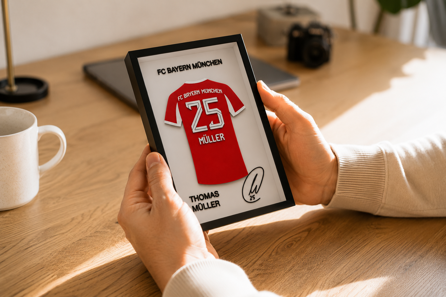 Maillot Encadrée Thomas Müller | Bayern Munich #25 | Décoration 3D Premium